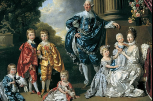 Portrait-style images of Queen Charlotte of Mecklenburg-Strelitz and King George III o